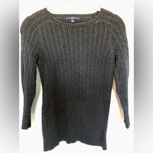 GAP navy blue 3/4 sleeve cable sweater.